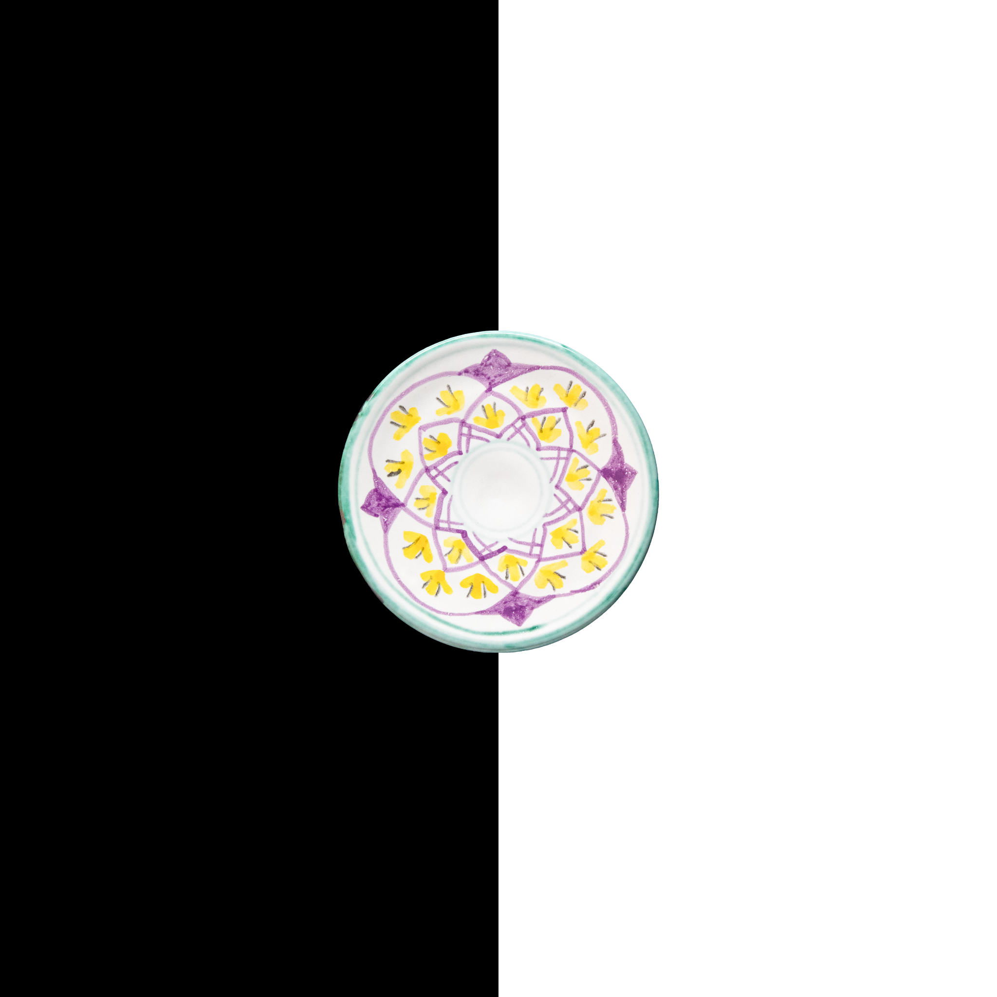 mini plate coffe plate turquoise handmade ceramic traditional style la mosca Caceres artisan