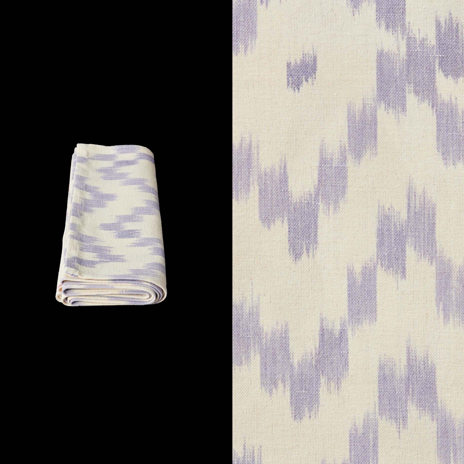 029 long table runner ikat design roba de llengues linen cotton table runner handmade by traditional artisans in Mallorca lilac