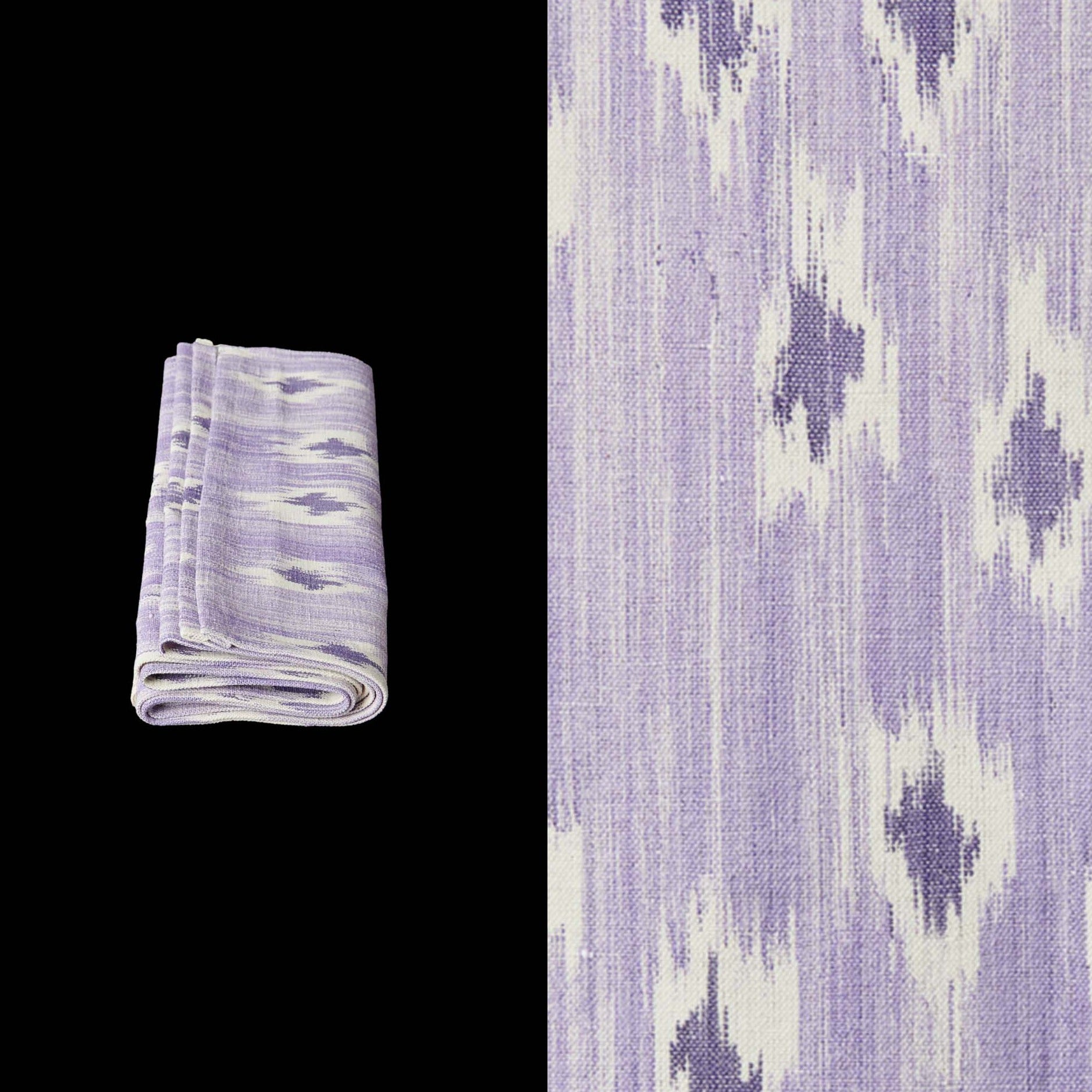 029 long table runner ikat design roba de llengues linen cotton table runner handmade by traditional artisans in Mallorca purple