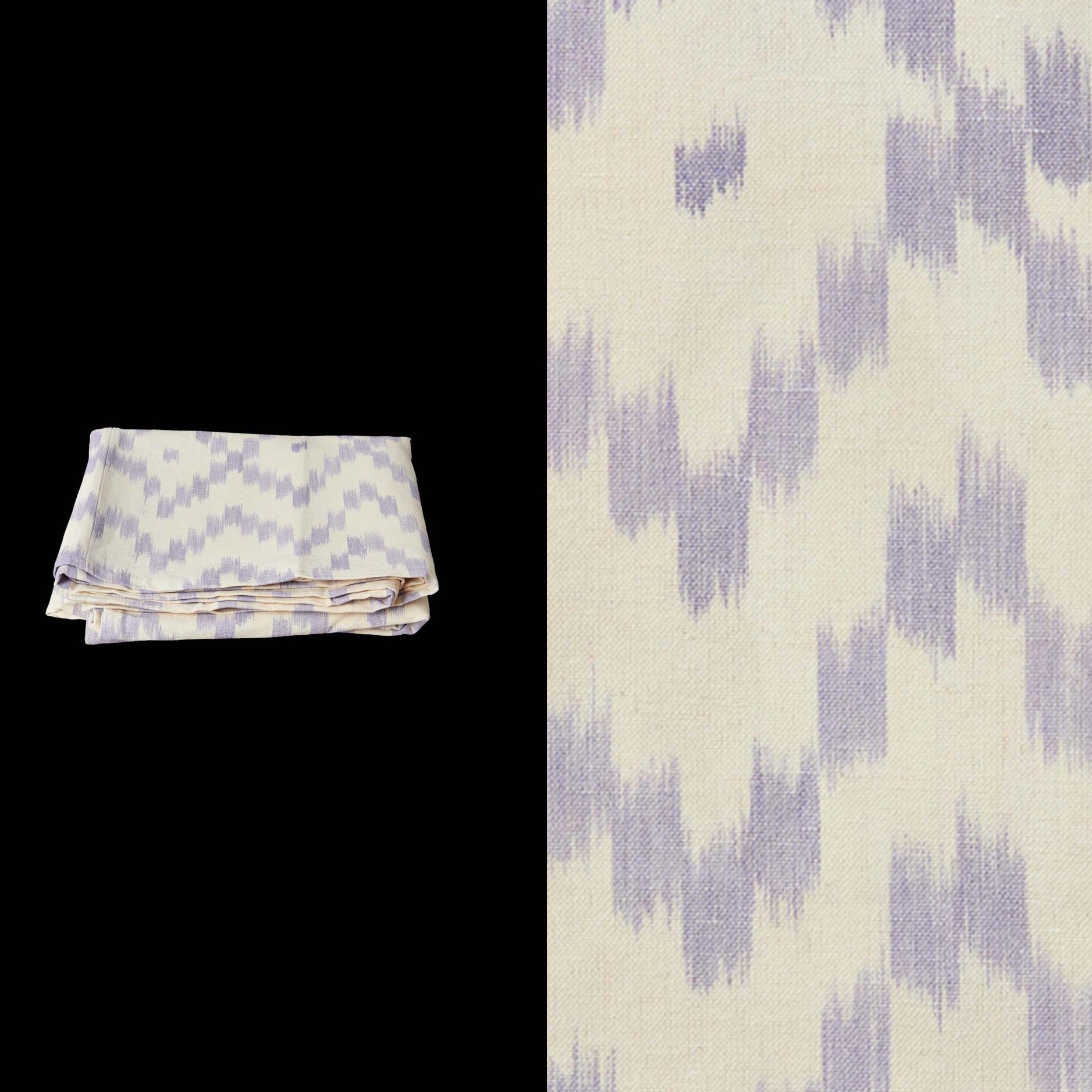 030 tablecloth ikat design roba de llengues linen cotton tablecloth handmade by traditional artisans in Mallorca lilac