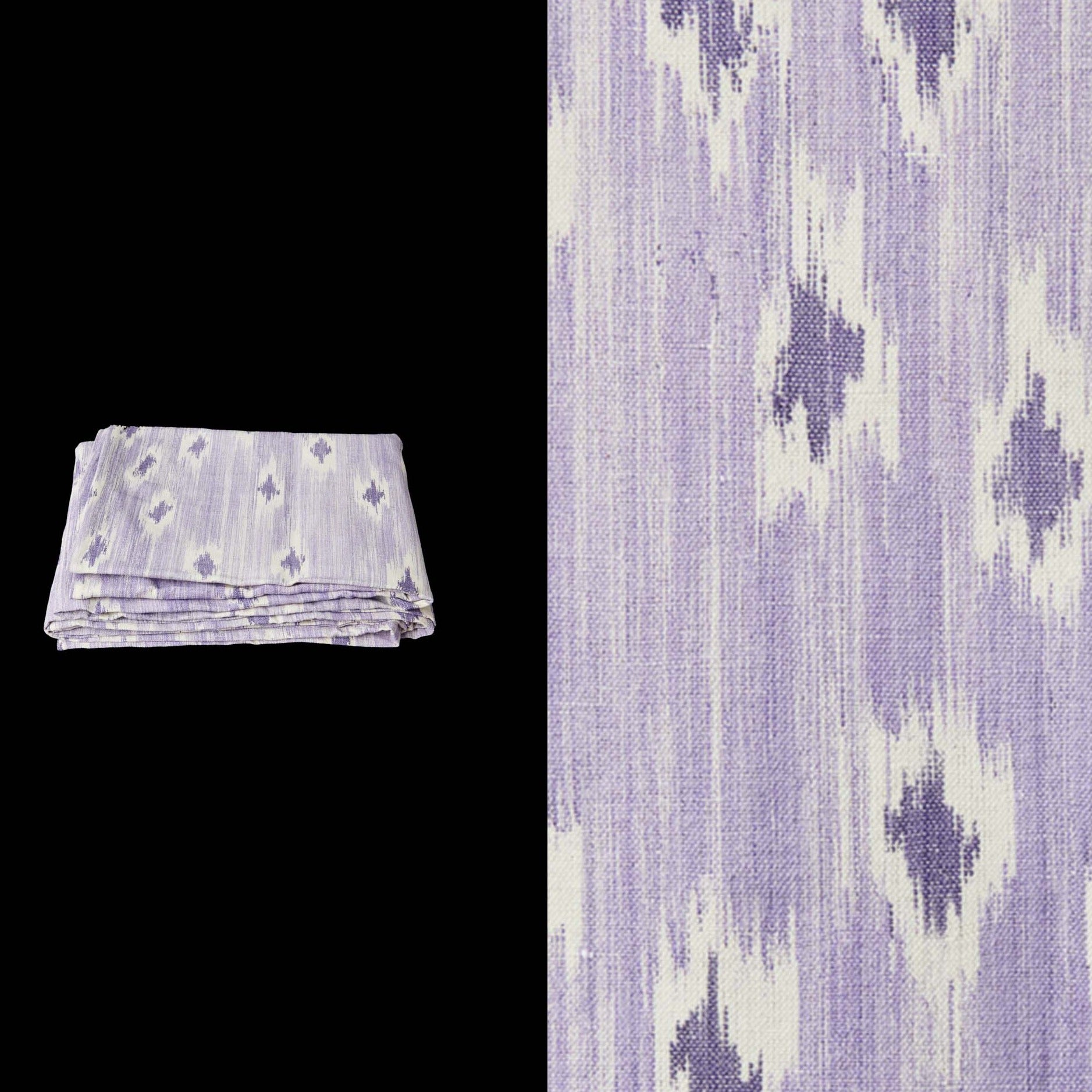 030 tablecloth ikat design roba de llengues linen cotton tablecloth handmade by traditional artisans in Mallorca purple
