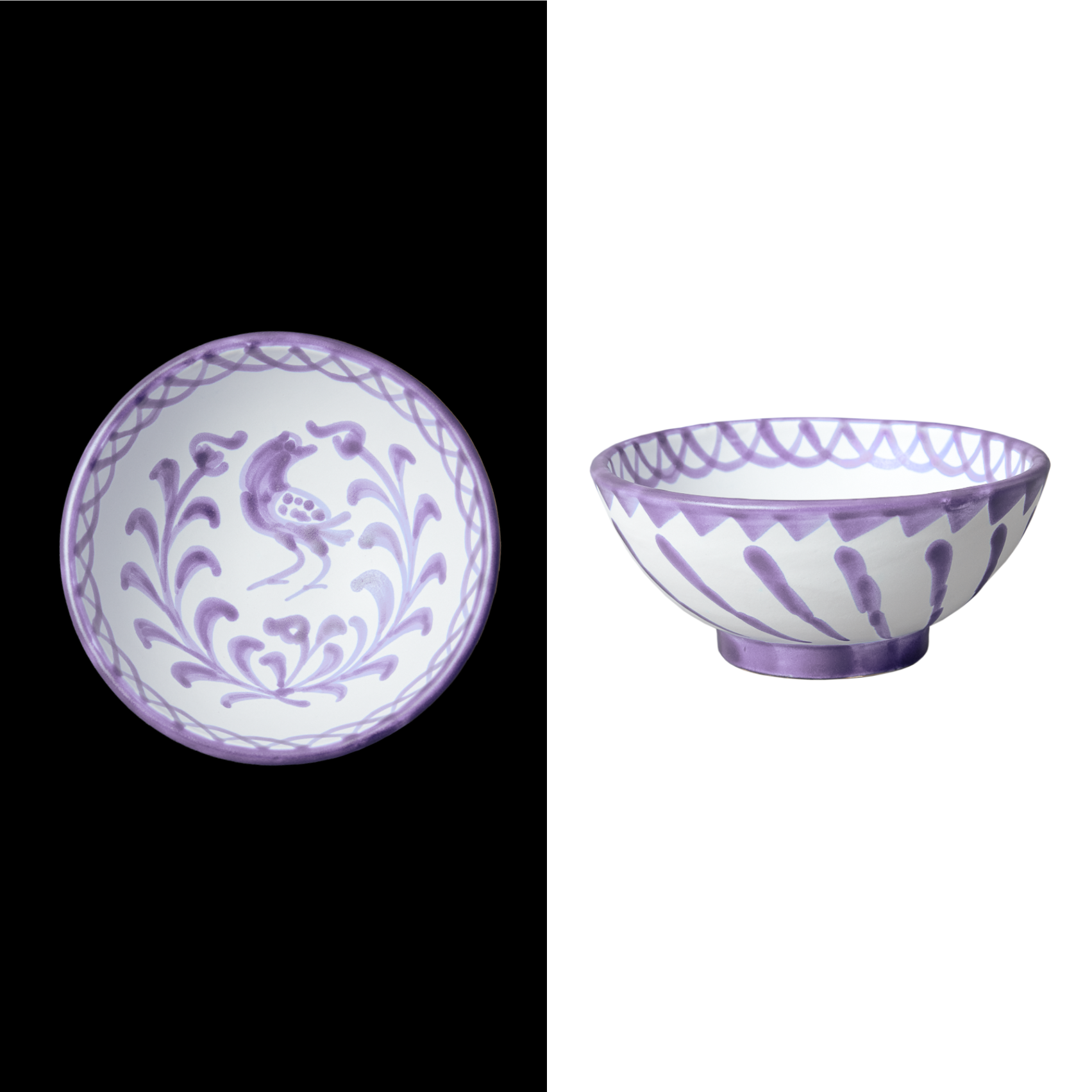 handmade lilac small bowl with traditional designs from granada spain cereal bowl apetizzer bowl handmade by traditional artisans