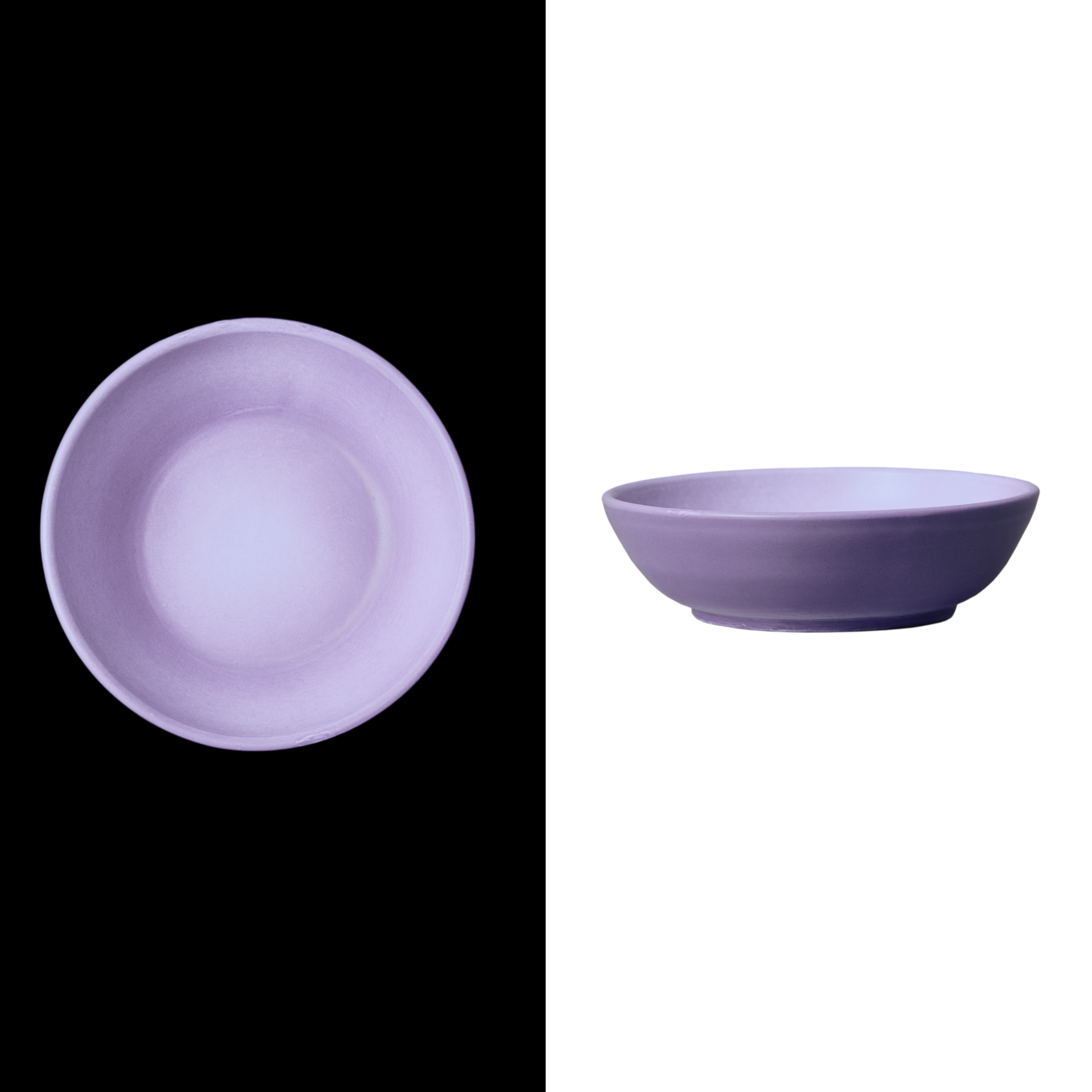 Handmade lilac Monochrome Pasta Bowl Traditional Spanish Craftsmanship Ceramic