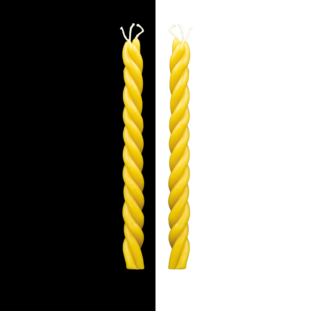 053 Braided beeswax candles three-strand design durable