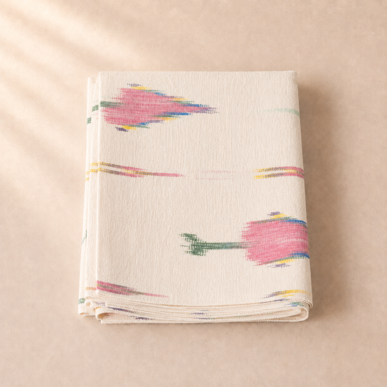 Table runner  with floral pattern on a beige background