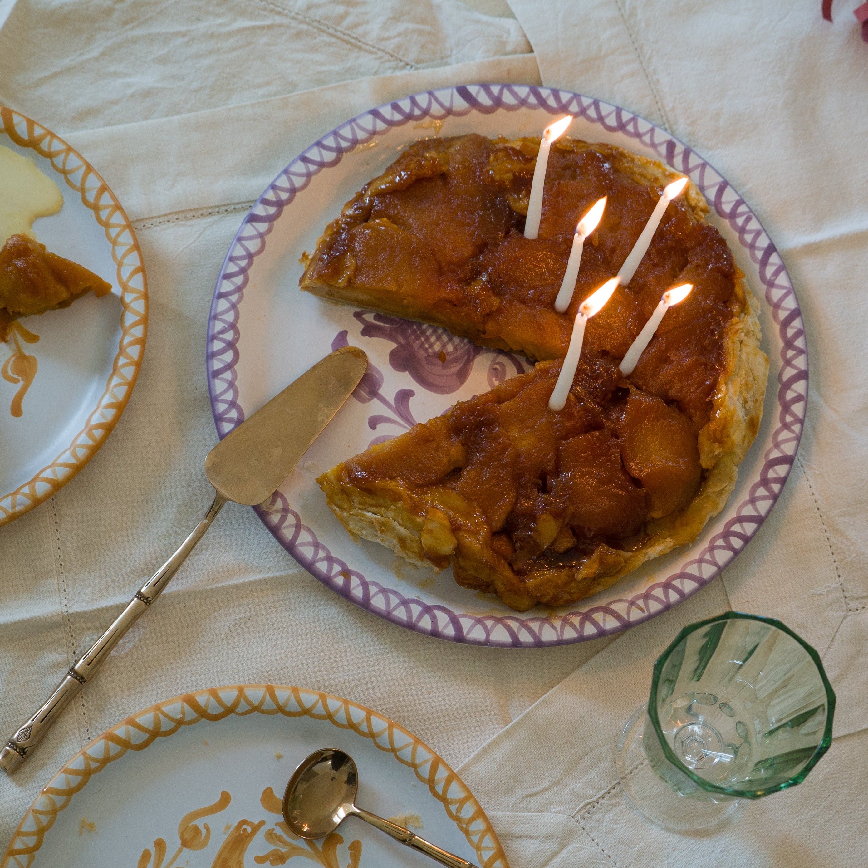 traditional dinner plate with cake 