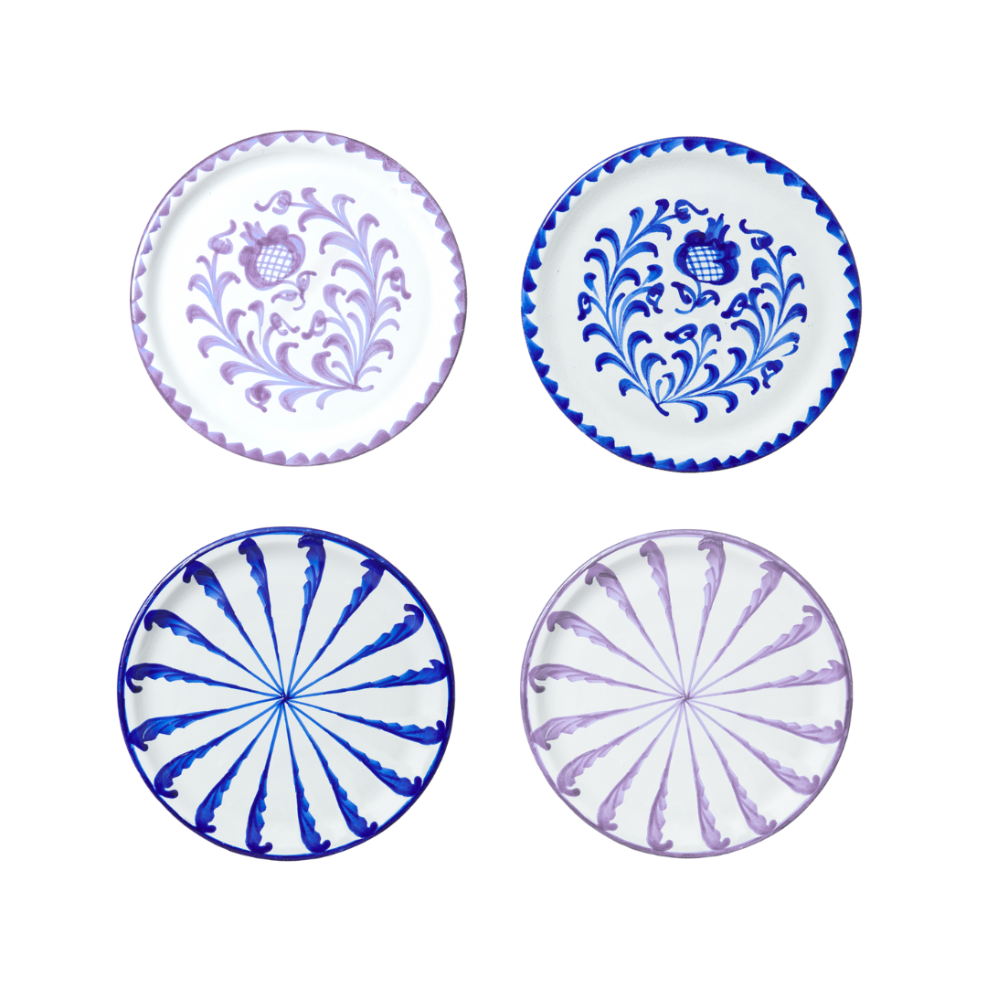 set of 4 plates handmade in granada with traditional designs