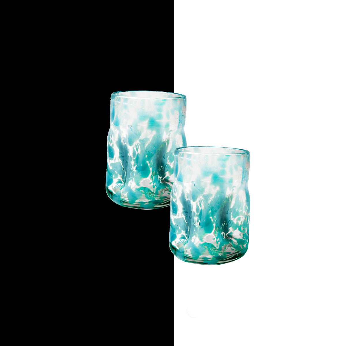 【にゃんこ】Mellow glass セット ガラスのおうち 水色 Mellow Glass | 東京クラフトフェスティバル
