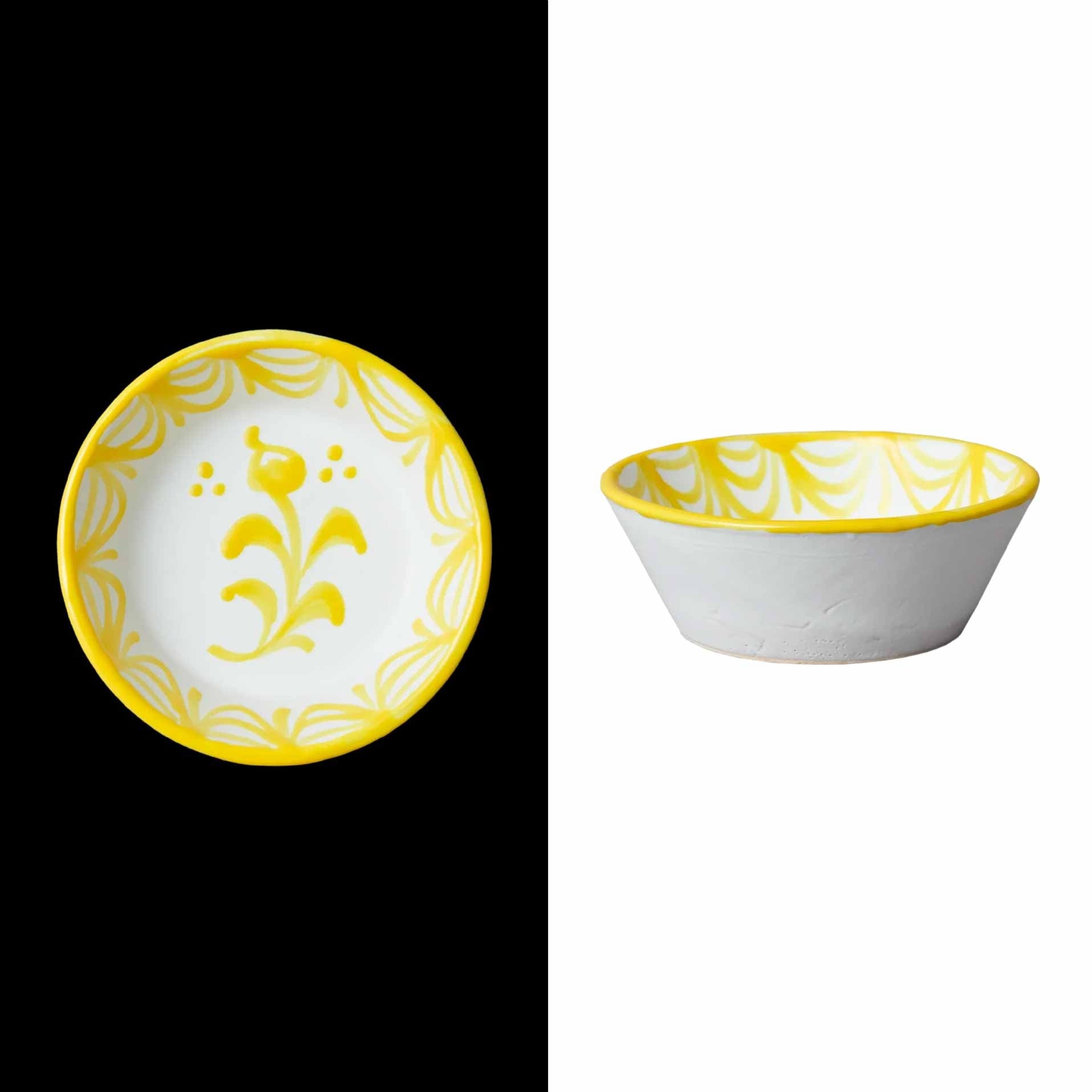 001 handmade mini bowl with traditional designs from granada spain handmade by traditional artisans yellow