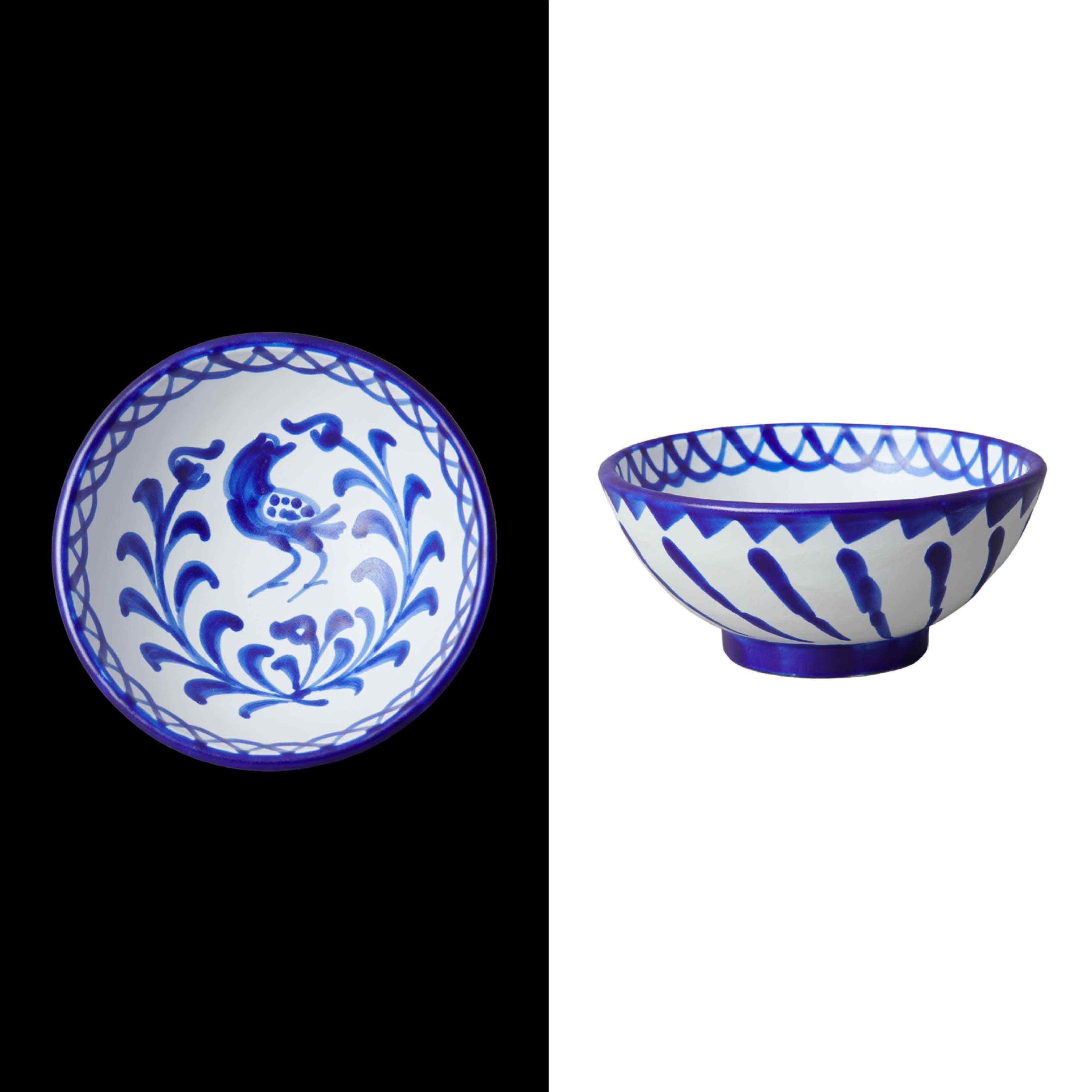 002 handmade small bowl with traditional designs from granada spain cereal bowl apetizzer bowl handmade by traditional artisans blue