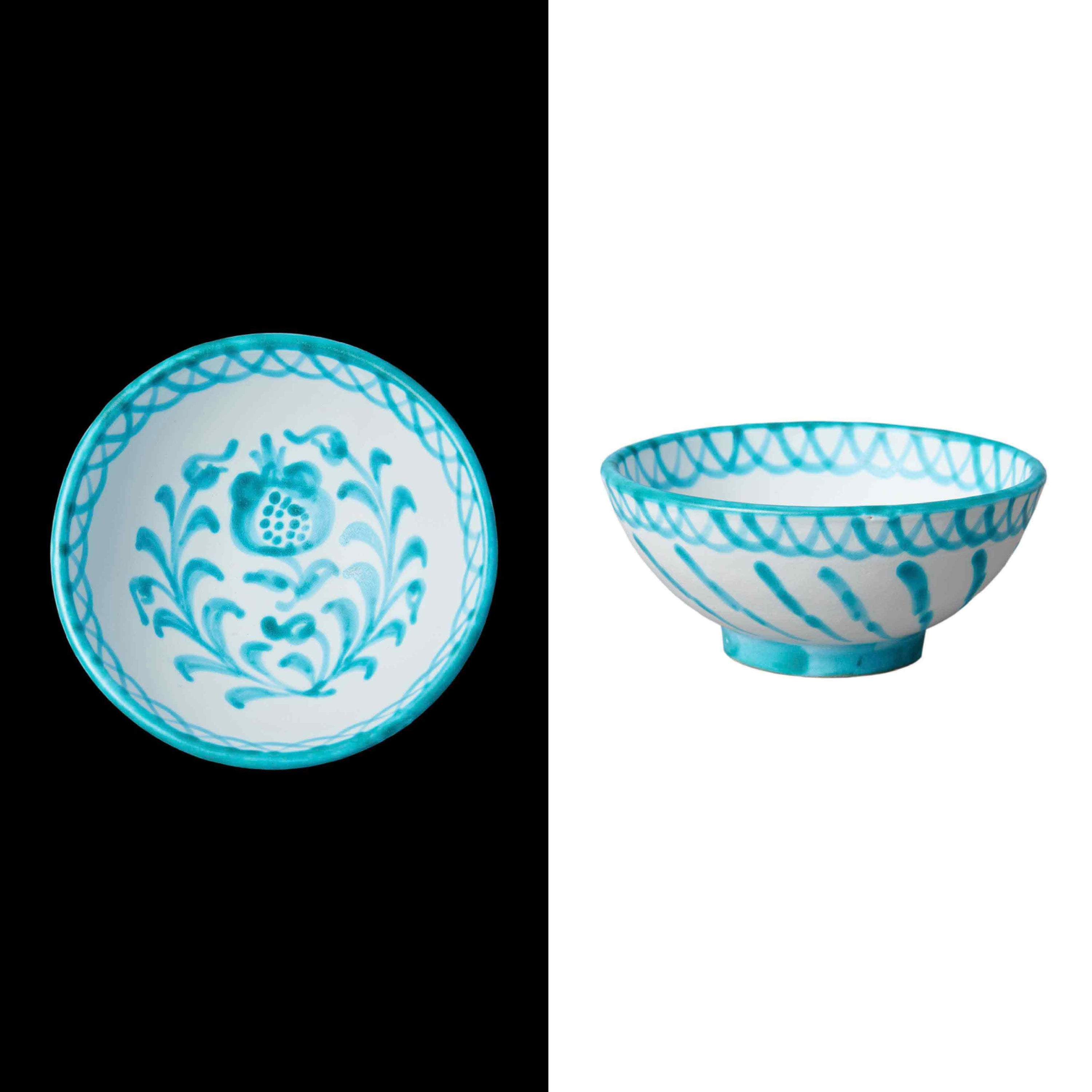 002 handmade small bowl with traditional designs from granada spain cereal bowl apetizzer bowl handmade by traditional artisans turquoise