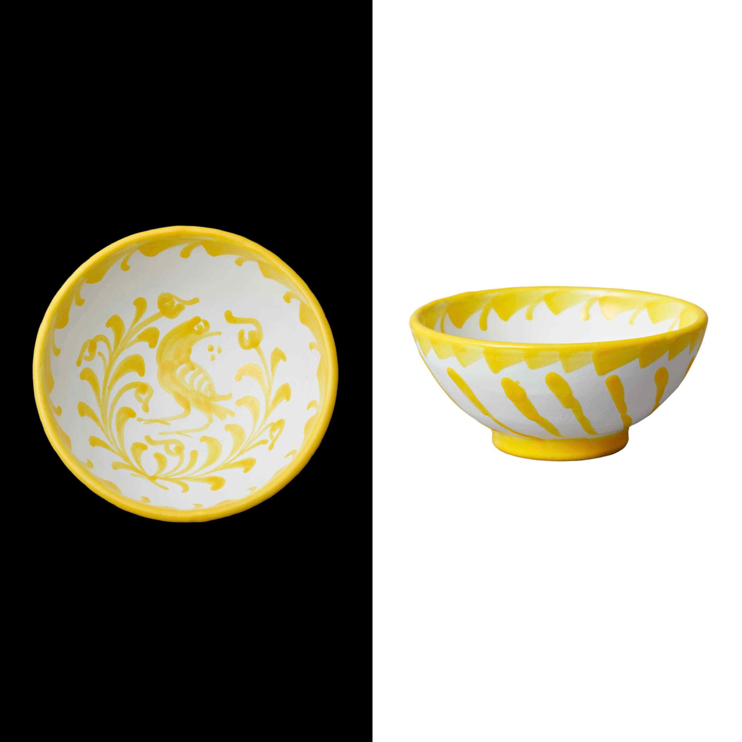 002 handmade small bowl with traditional designs from granada spain cereal bowl apetizzer bowl handmade by traditional artisans yellow