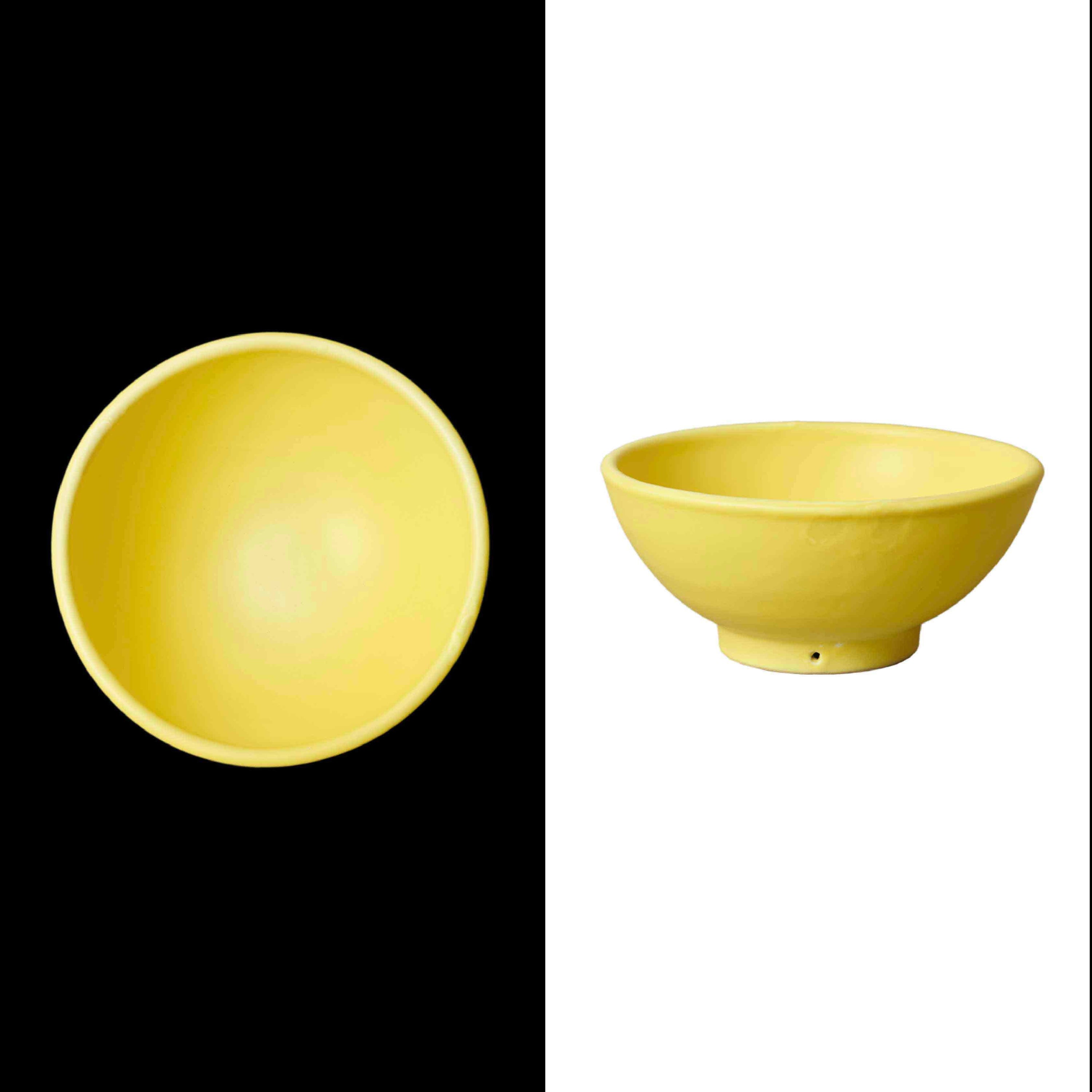 003 handmade small monochrome bowl cereal bowl apetizzer bowl handmade in spain granada by traditional artisans yellow