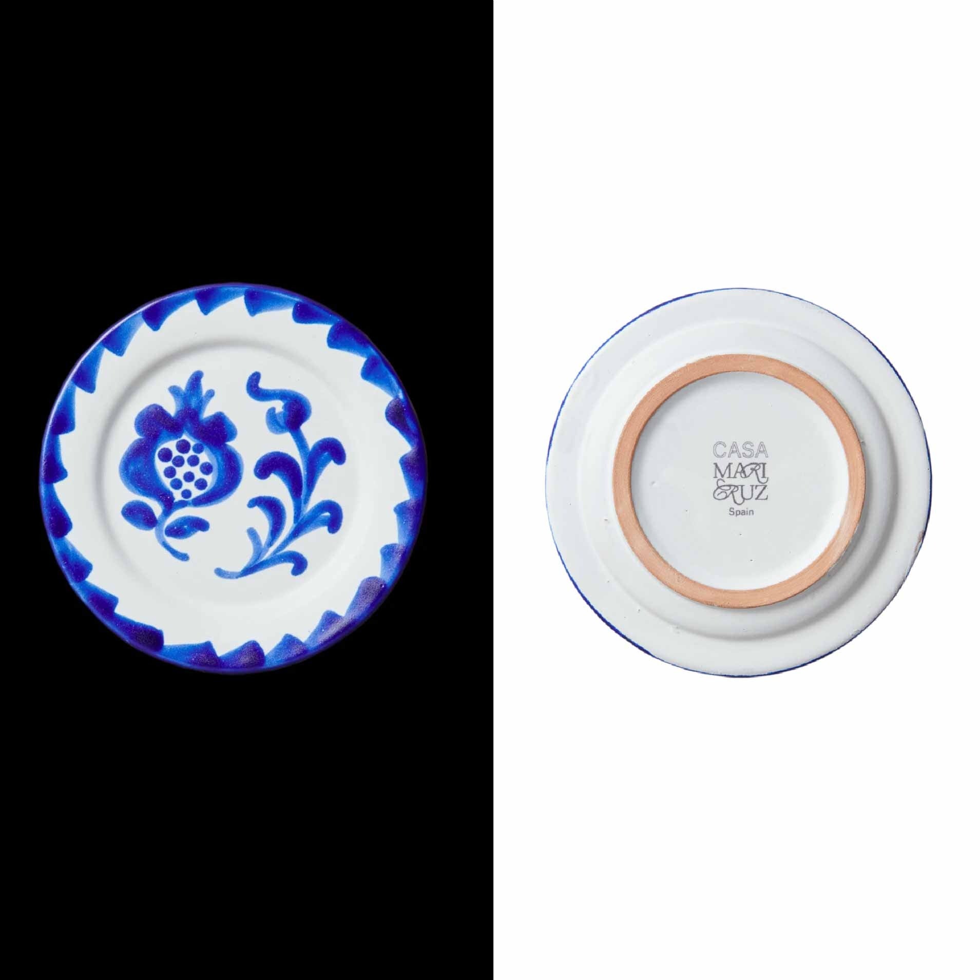 011 mini plate with traditional designs handmade in granada spain by traditional artisans blue