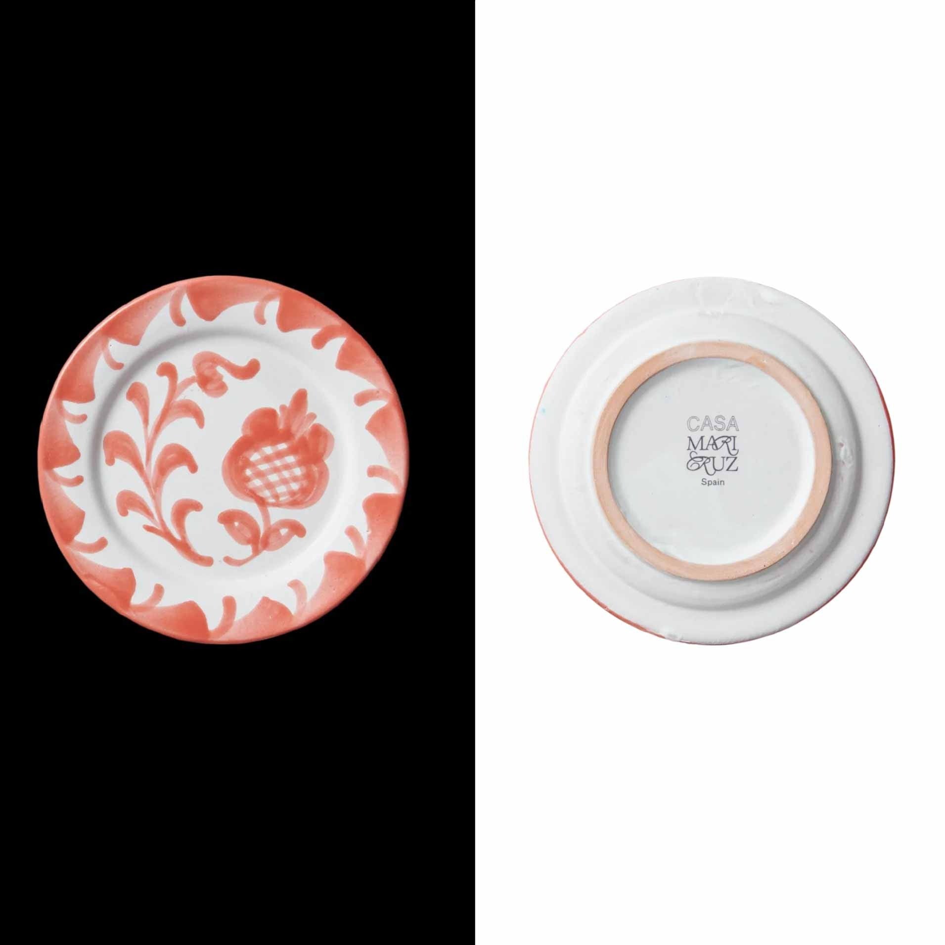 011 mini plate with traditional designs handmade in granada spain by traditional artisans coral