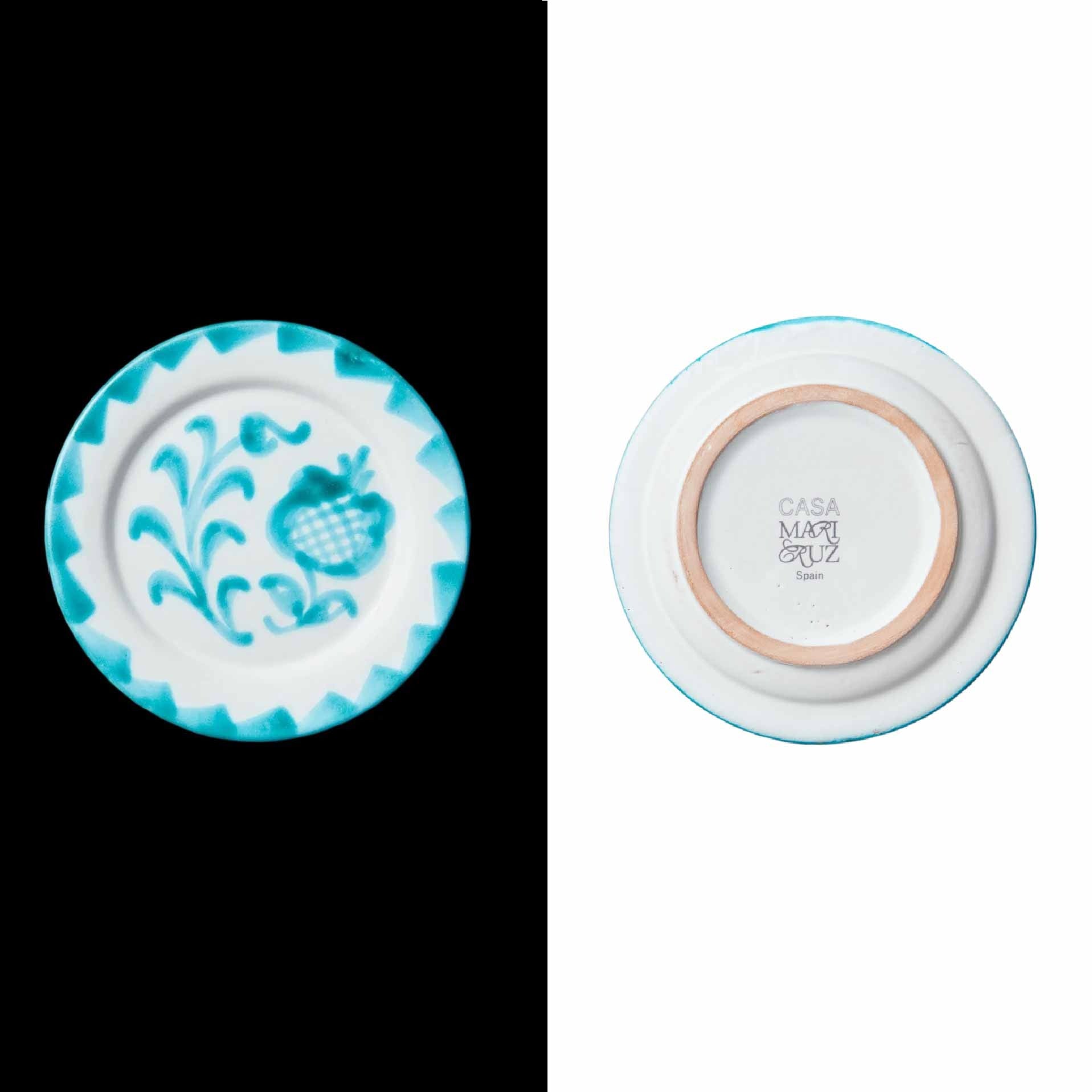 011 mini plate with traditional designs handmade in granada spain by traditional artisans turquoise