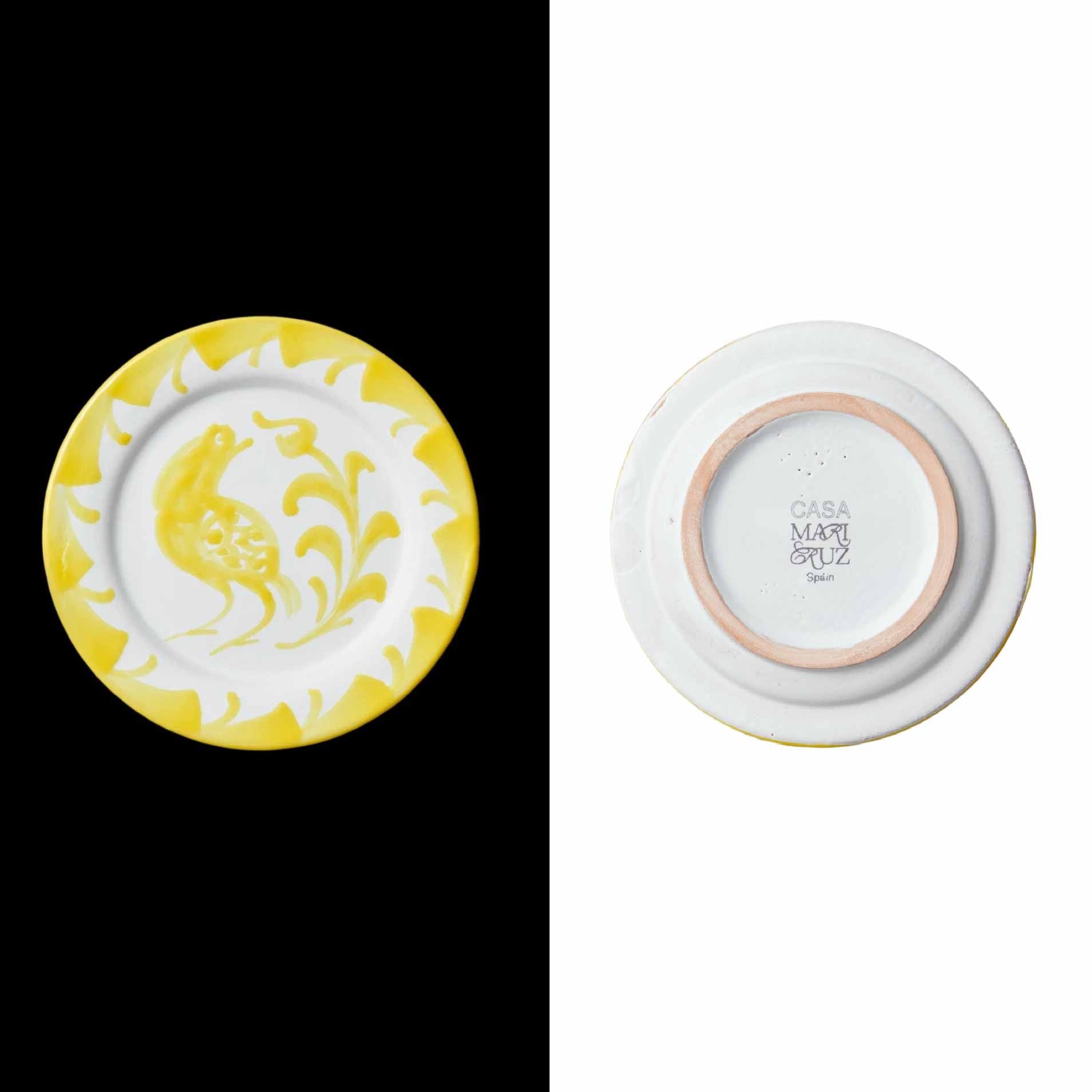 011 mini plate with traditional designs handmade in granada spain by traditional artisans yellow