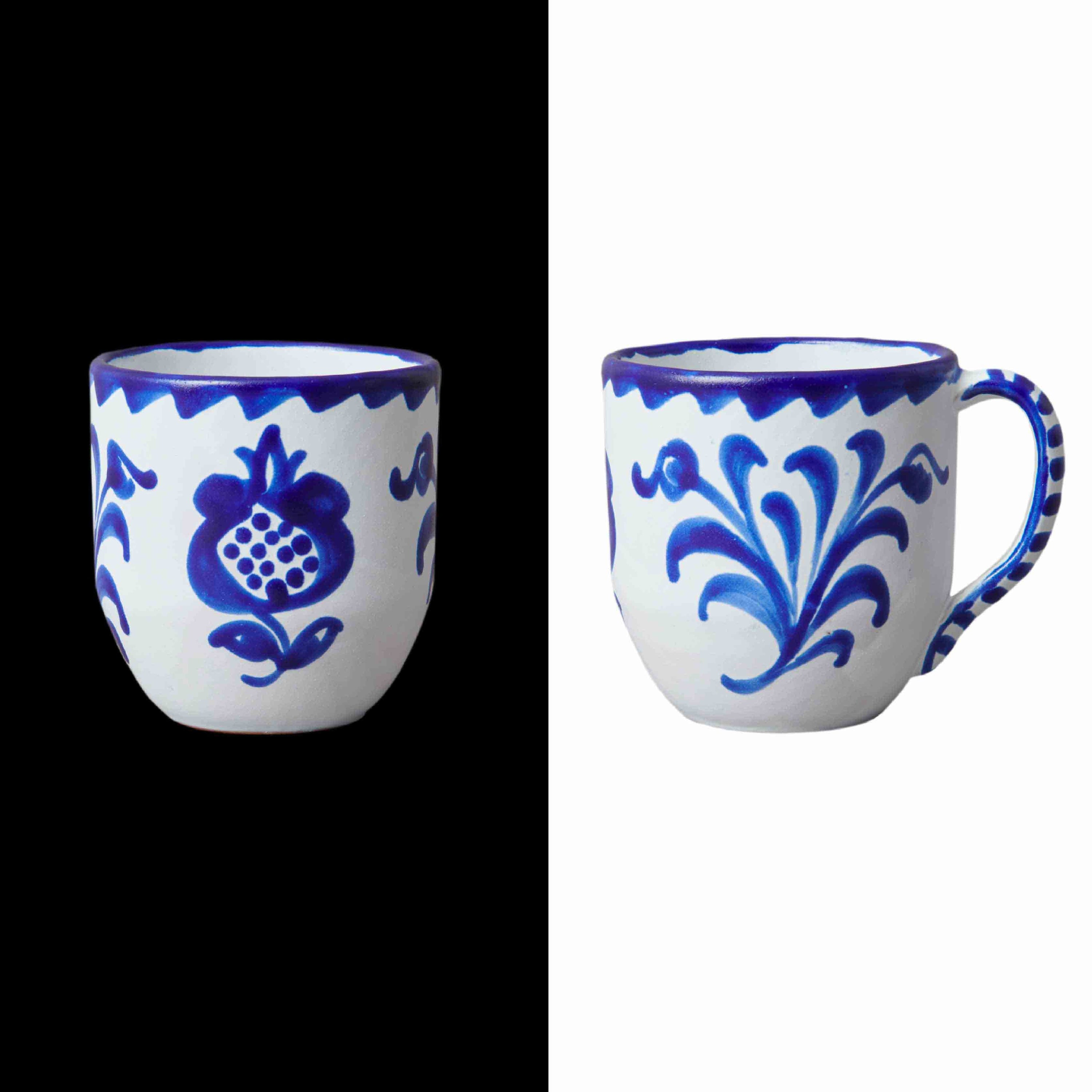 012 traditional ceramic coffe mug handmade in granada spain 
Handcrafted Traditional Coffee Mug classic Handmade Mug with Unique and modern Granada Design blue