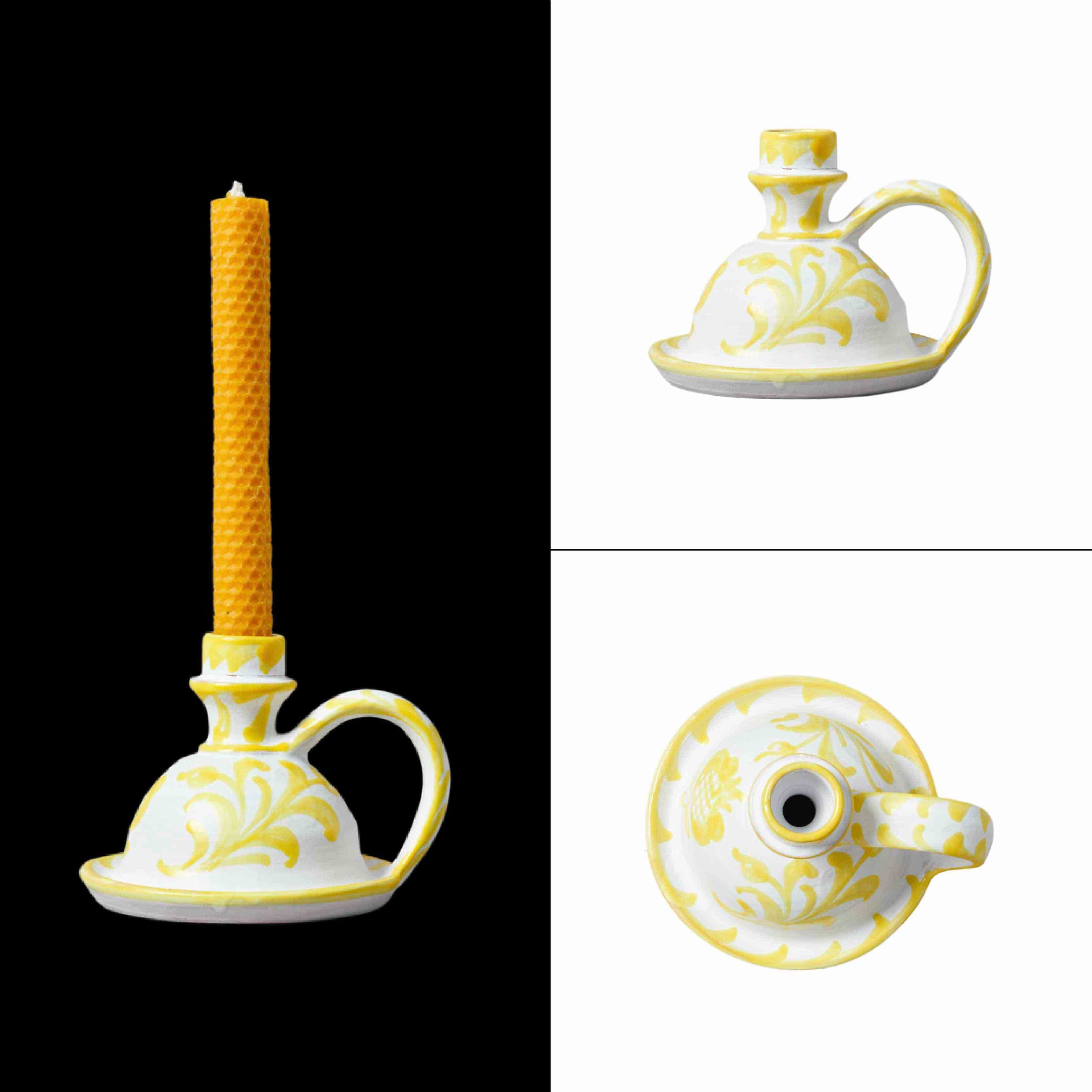 015 lilac candle holder with traditional designs ceramic handmade in granada spain
yellow