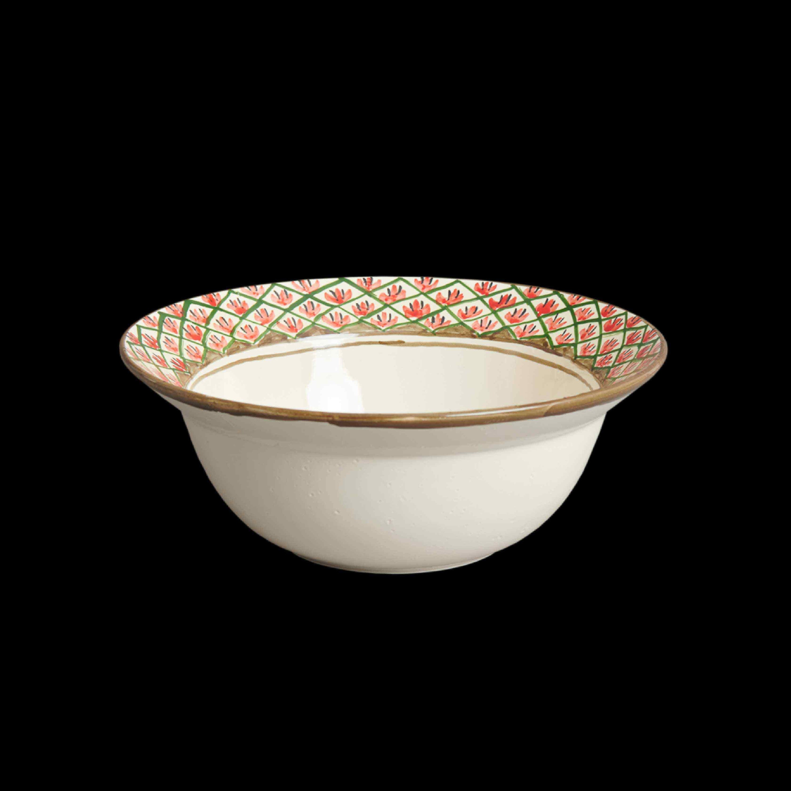 020 ceramic serving bowl handpinted traditional style la mosca Caceres artisan brown