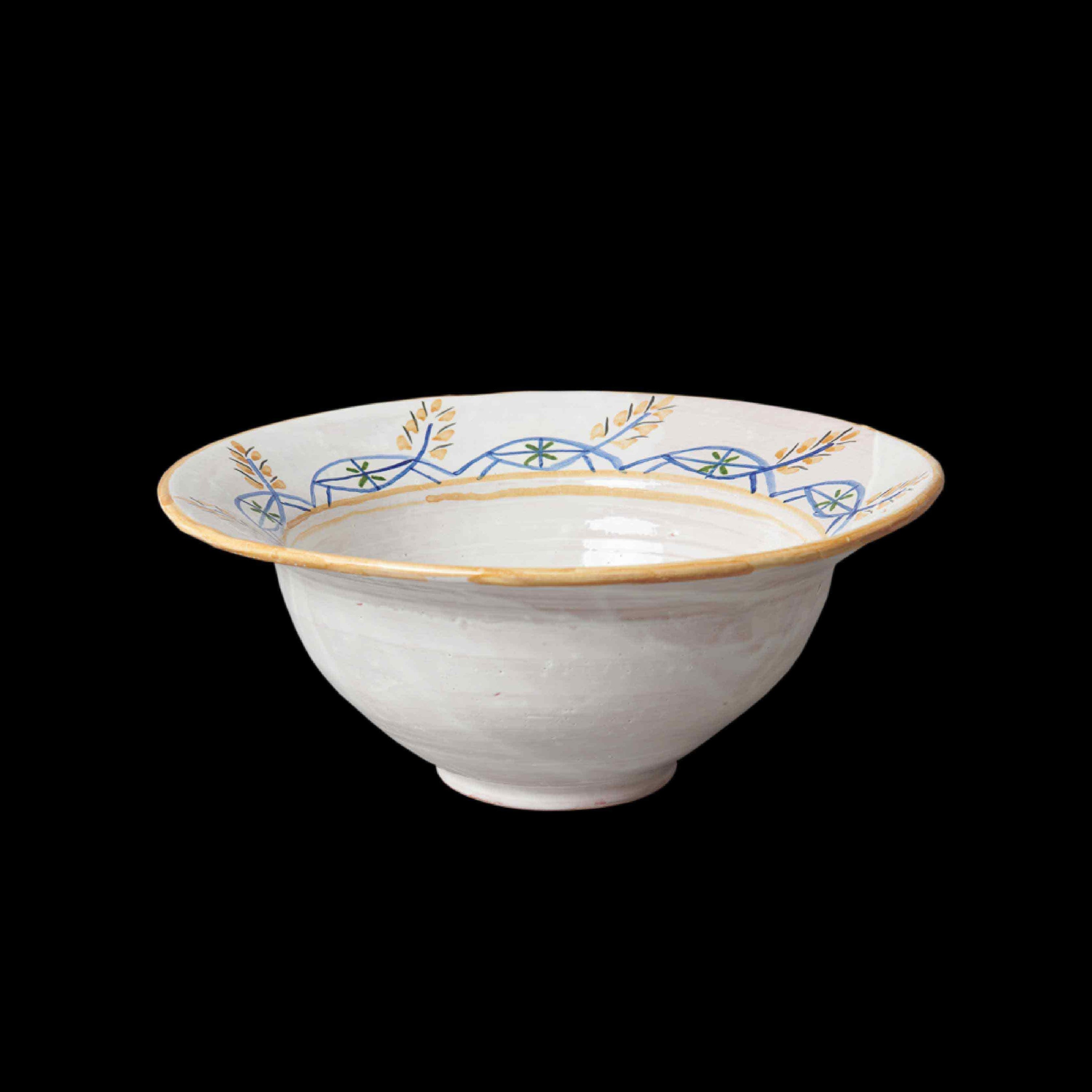 020 ceramic serving bowl handpinted traditional style la mosca Caceres artisan mustard