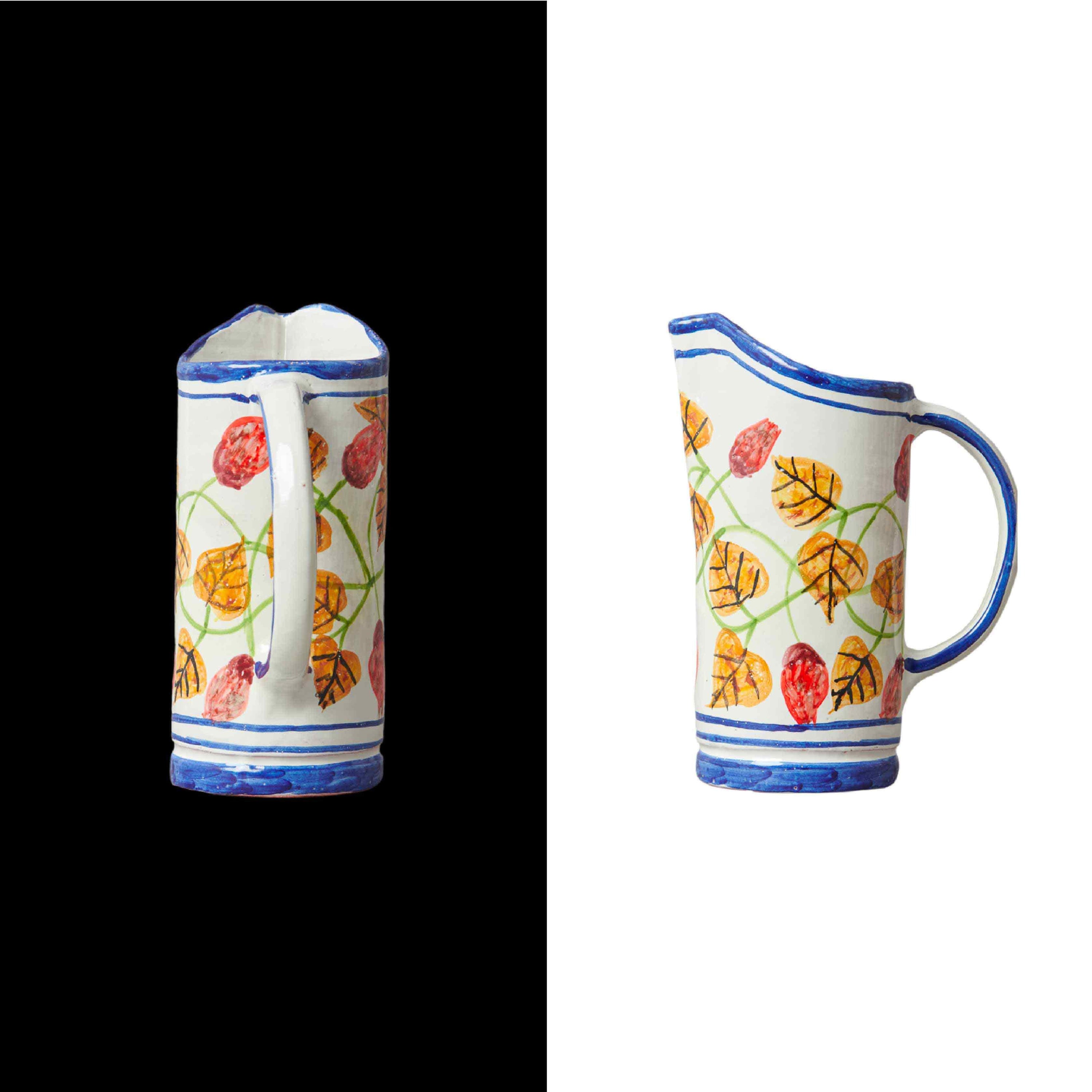 022 blue pitcher flower vase traditional designs from Cáceres handmade in spain flowers style