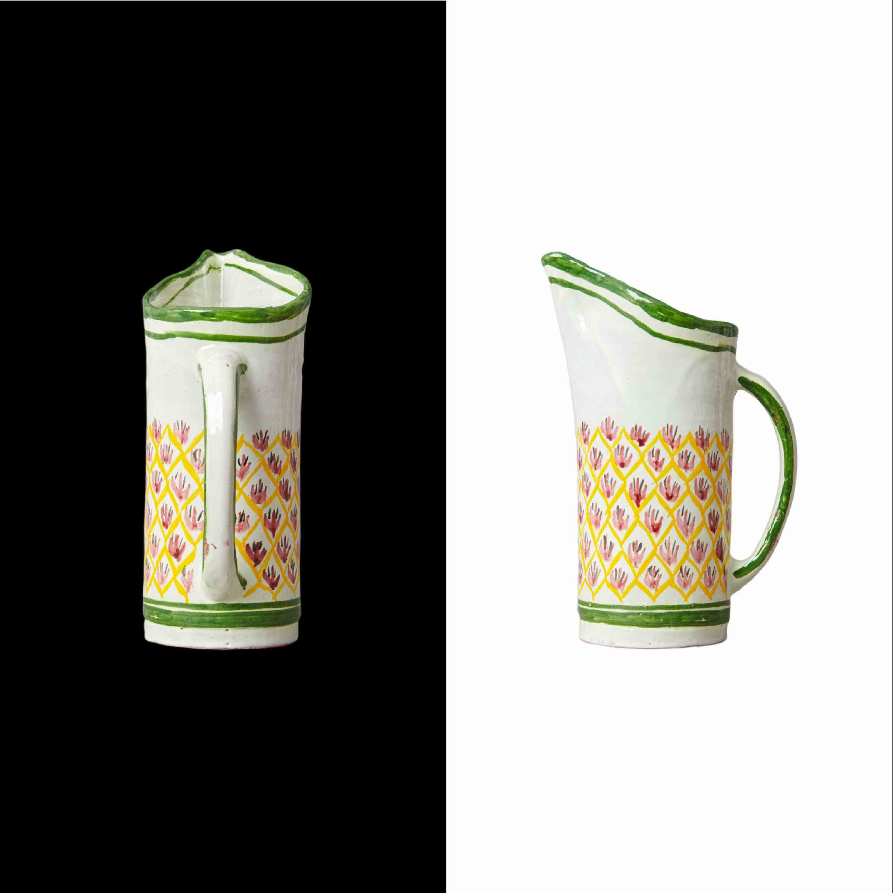 022 green pitcher flower vase traditional designs from Cáceres handmade in spain flowers style