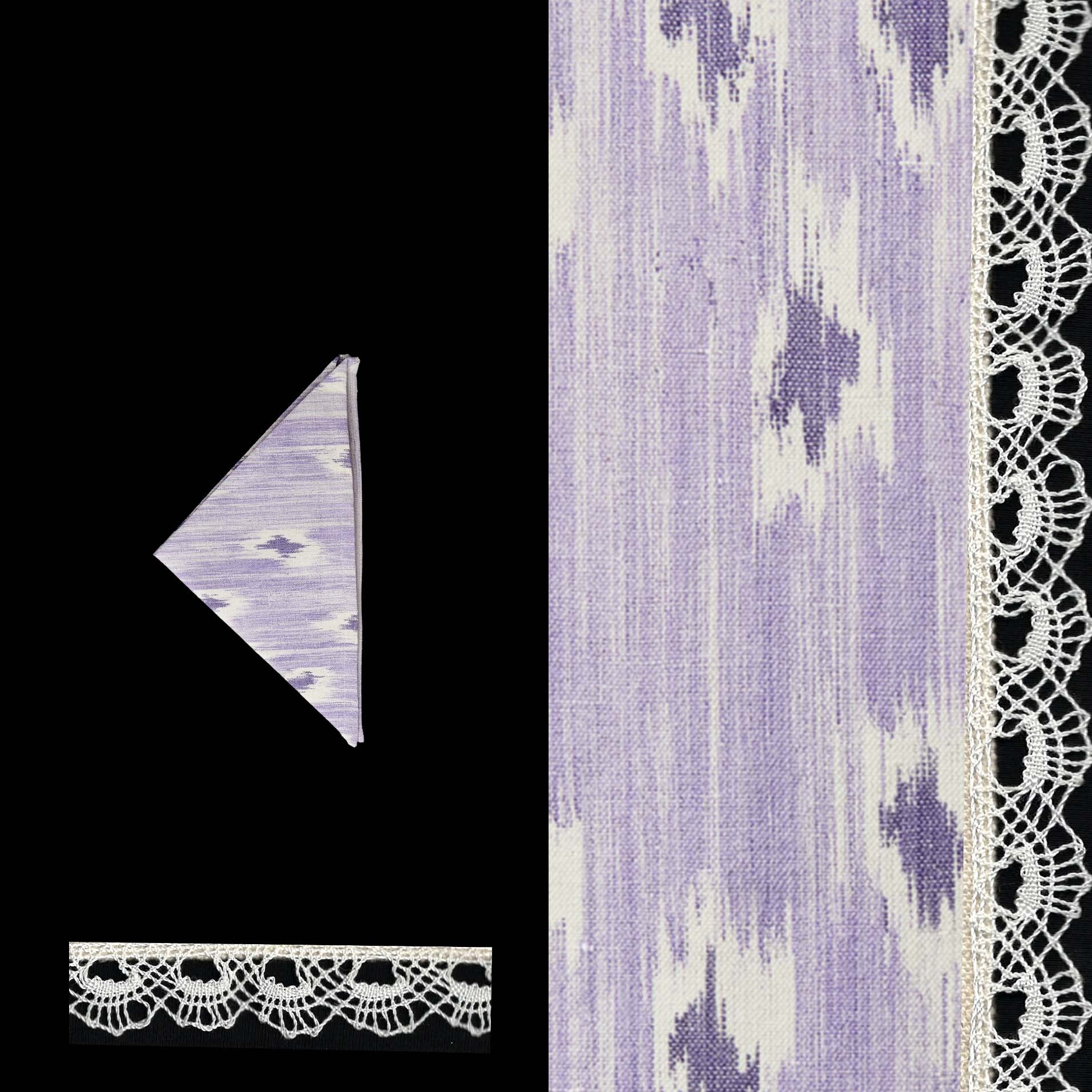 purple dinner napkin ikat design linen cotton napkin Handcrafted by traditional artisans in Mallorca