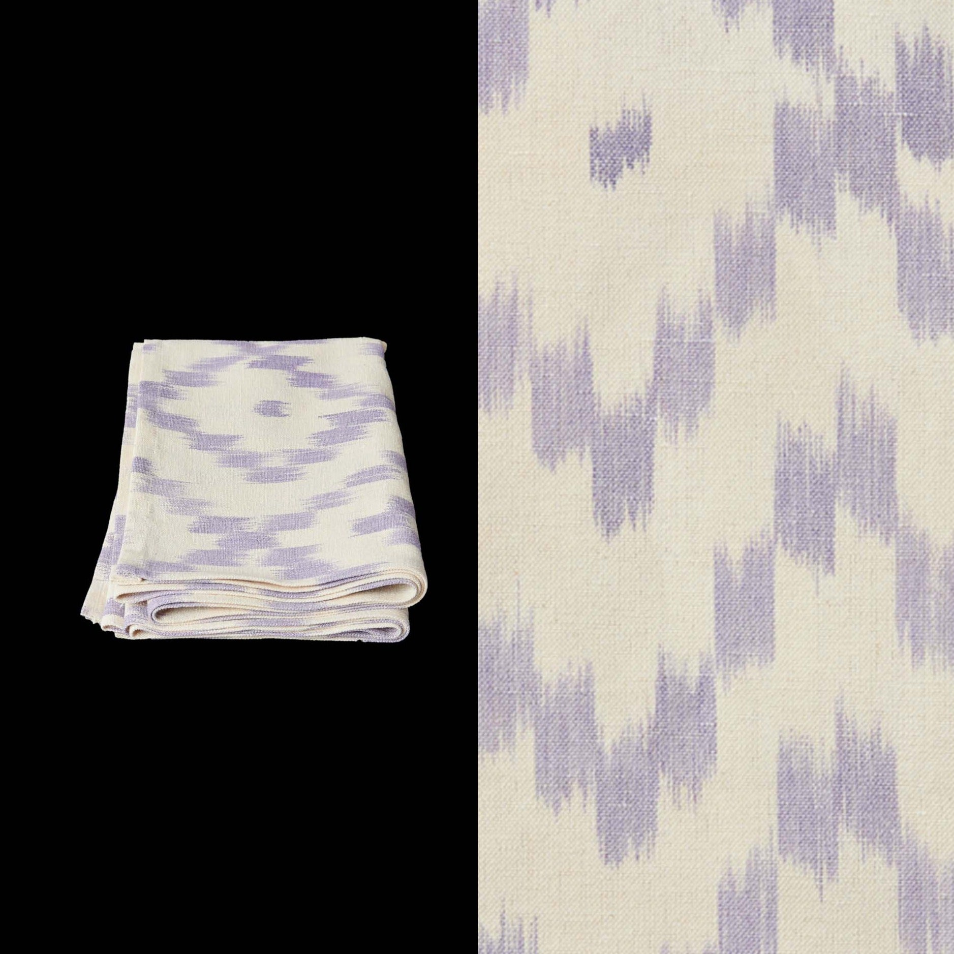 028 short table runner ikat design roba de llengues linen cotton table runner handmade by traditional artisans in Mallorca lilac