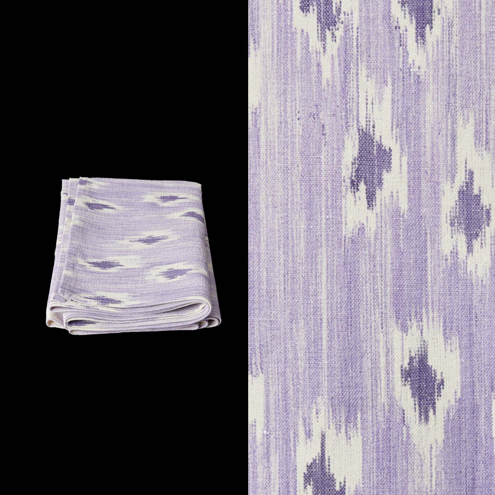 028 short table runner ikat design roba de llengues linen cotton table runner handmade by traditional artisans in Mallorca purple